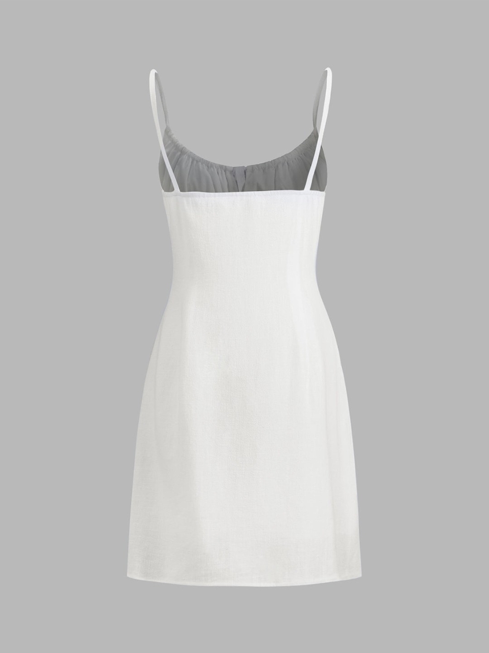 Commense White Mini Button-Front Sundress - Picture 2 of 7